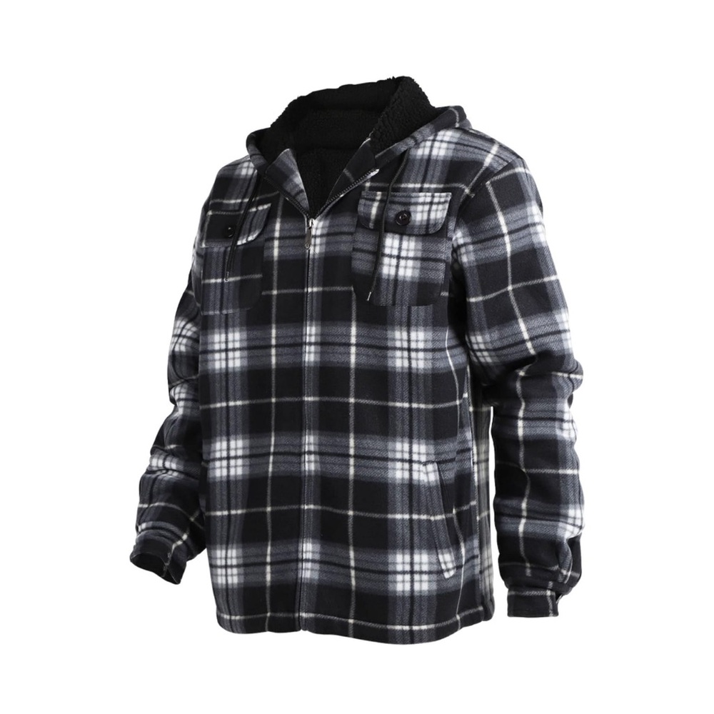 Black and Gray Plaid Men's Jacket